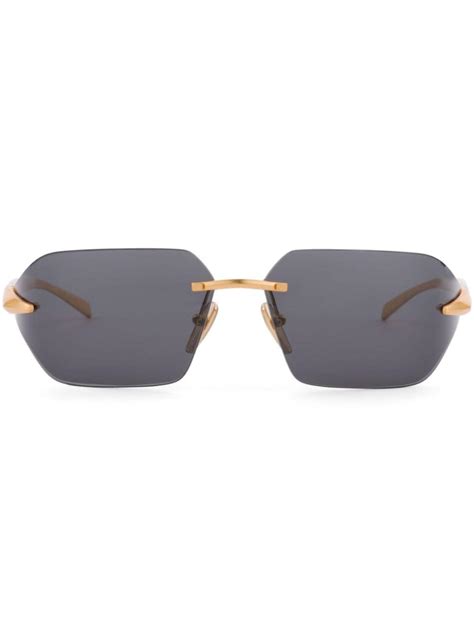 prada men black sunglasses|Prada sunglasses men rimless.